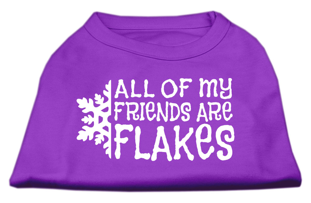 All my friends are Flakes Screen Print Shirt Purple S